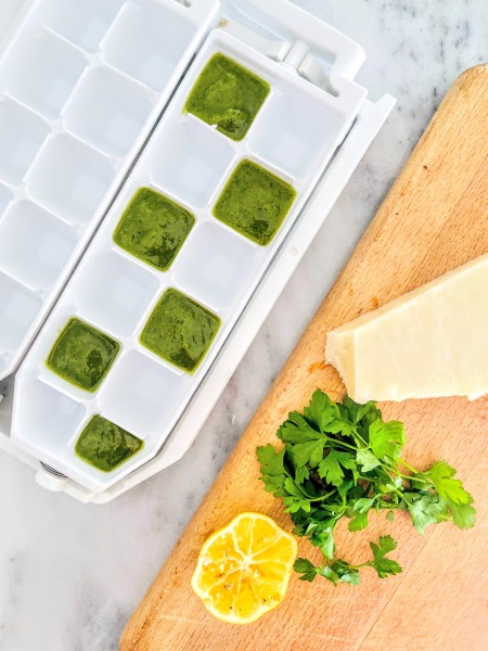 pesto in ice trays