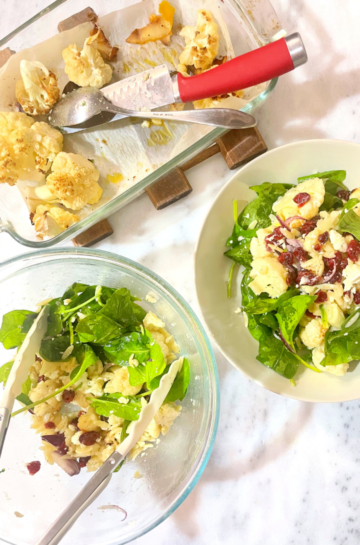 Chrissy Teigen's orzo salad with cauliflower, feta and cranberries