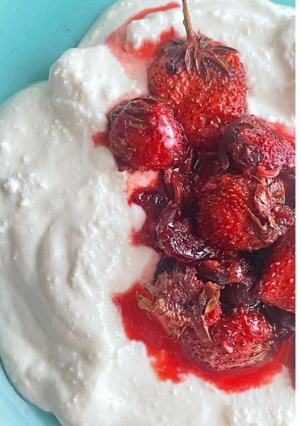 whipped feta with strawberry